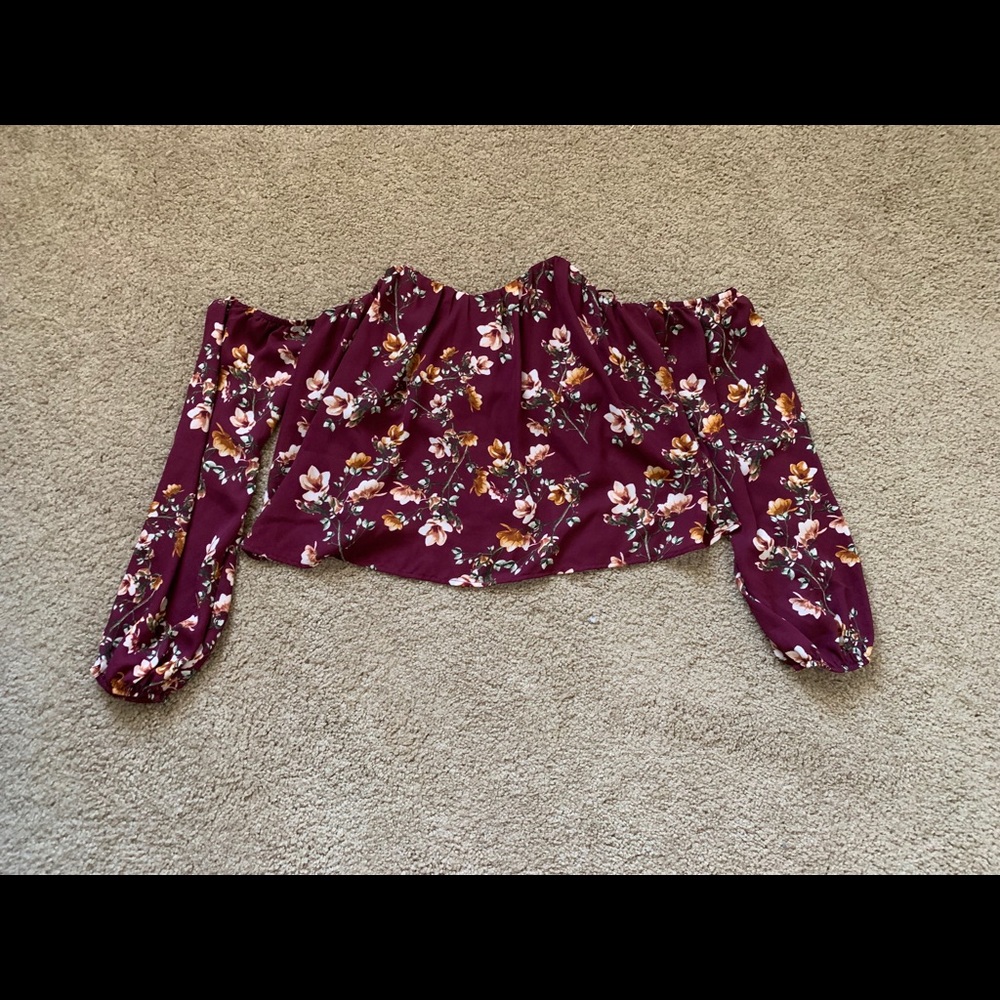 Strapless floral top
